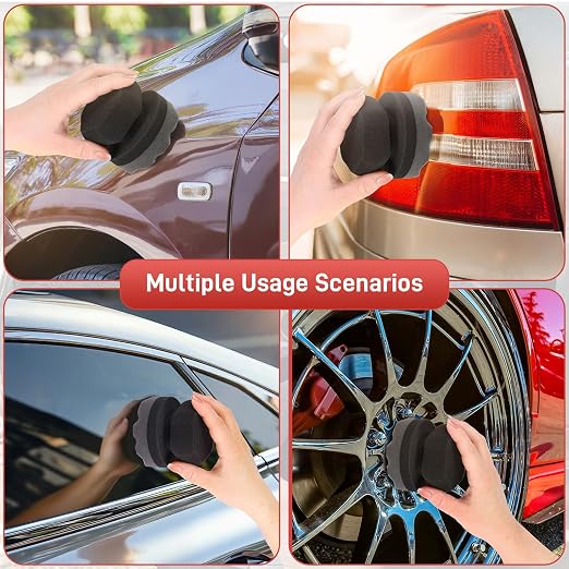 3PCS Tire Shine Applicator Pads, High-Density Wave-Grip Pad for Leather & Tire Care, Auto Detailing Tool, Durable and Reusae Applicator Pad for Auto Polishing, Cleaning, and Waxing