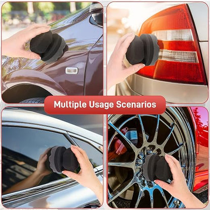 3PCS Tire Shine Applicator Pads, High-Density Wave-Grip Pad for Leather & Tire Care, Auto Detailing Tool, Durable and Reusae Applicator Pad for Auto Polishing, Cleaning, and Waxing