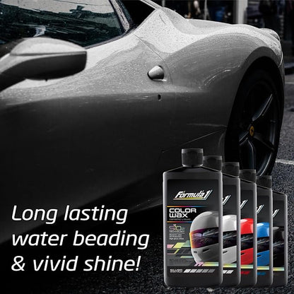 Formula 1 Color Wax Liquid for Silver Cars, Gives Ceramic Water Beading Protection and Ultimate Shiny Finish, Fills Minor Scratches with Color-Match Pigment, 16 oz