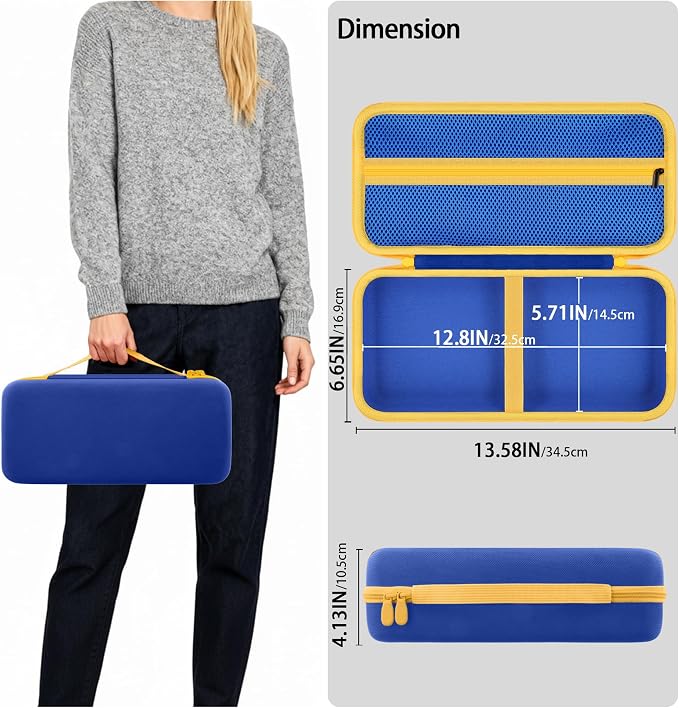 co2CREA Storage Case for Fanttik V8 Apex/Slim V8 Mate/V10 Apex/Slim V10 Mate Portable Mini Cordless Vacuum – Hard EVA Protective Carrying Bag with Accessory Organizer (Blue Case)