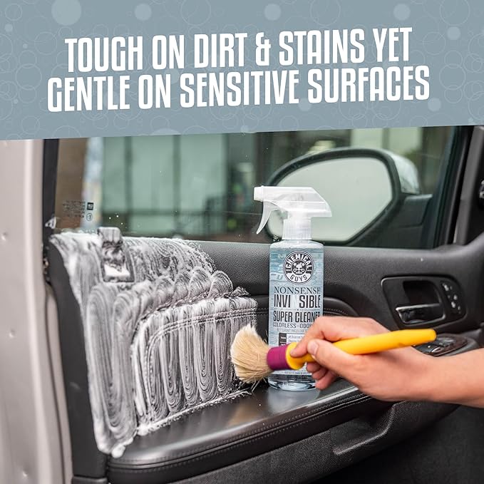 Chemical Guys All Surface Clean and Shine Kit with Storage Bag Interior Cleaner Glass Cleaner Dressing Microfiber Towels and Brushes Giftable Car Care Set