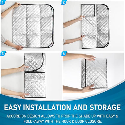 Car Windshield Sun Shade, Folding Car Shades for Front Windows UV Rays Sun Visor Shade, Keeps Your Vehicle Cool