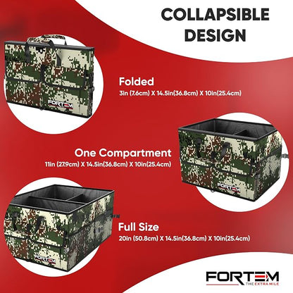 FORTEM Trunk Organizer For SUV Car Trunk Organizer, Foldable Storage, Car Accessories for Women Men, Collapsible Bag, 600D Oxford, Non Slip Bottom, Straps, Soft Cover (50L)