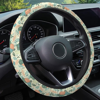 GENANY Dungeon Dice Steering Wheel Cover, Non Slip Polyester Car Wheel Protector for Car SUV Truck, Universal 15 Inch