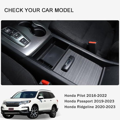 Center Console Organizer Tray for Honda Pilot 2016-2022/ Ridgeline 2020-2023/ Passport 2019-2023 Accessories, Central Control Armrest Secondary Storage Box ABS Material
