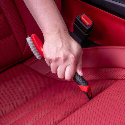 Mothers Car Detailing Brush for Stain and Hair Removal on Vinyl and Leather Seats - 2 Pack