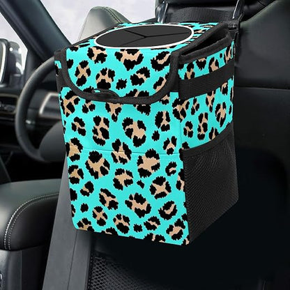 Car Trash Can – Multi-Purpose, Lightweight and Portable with Durable Water-Resistant Coating, No Installation Required, Practical and Ample Capacity, Variety of Colors.Tiger Pattern