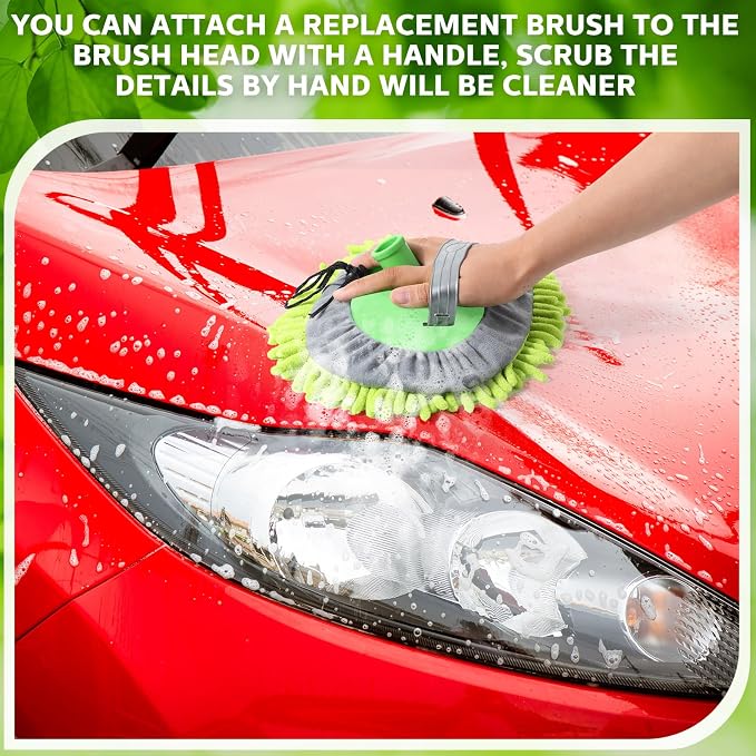 Layhit 5 Pcs Car Wash Mitt Set, Brush Not Included, Microfiber Mitt Cleaning Car Truck Washing Tools Kit RV Pickup Chenille Scratch Replacement (Multicolor)