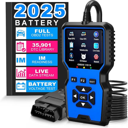 OBD2 Scanner Tool, Upgraded V519 Vehicle Code Reader for Check Engine Light Clear Fault Codes, Live Data Professional OBDII Scan Tool for 1996 OBD2 Protocol Vehicle, Blue