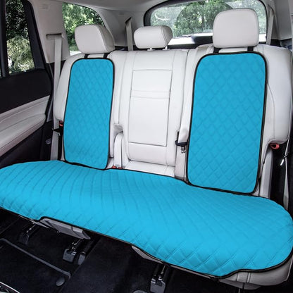 FH Group Car Seat Cushion Neosupreme Automotive Seat Cushions - Universal Fit, Rear Car Seat Cushion, Car Seat Cushions with Non-Slip Silicone Backing for SUV, Sedan, Van Rear Set Aqua
