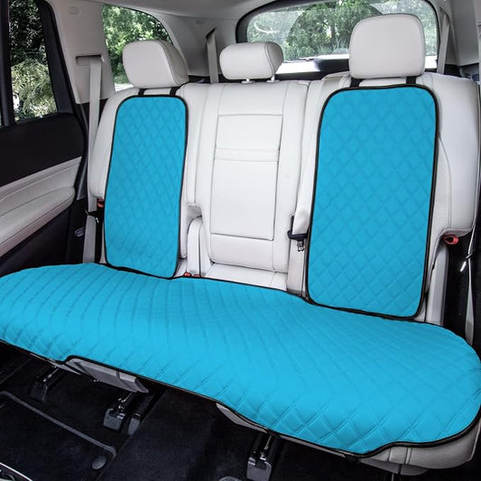 FH Group Car Seat Cushion Neosupreme Automotive Seat Cushions - Universal Fit, Rear Car Seat Cushion, Car Seat Cushions with Non-Slip Silicone Backing for SUV, Sedan, Van Rear Set Aqua