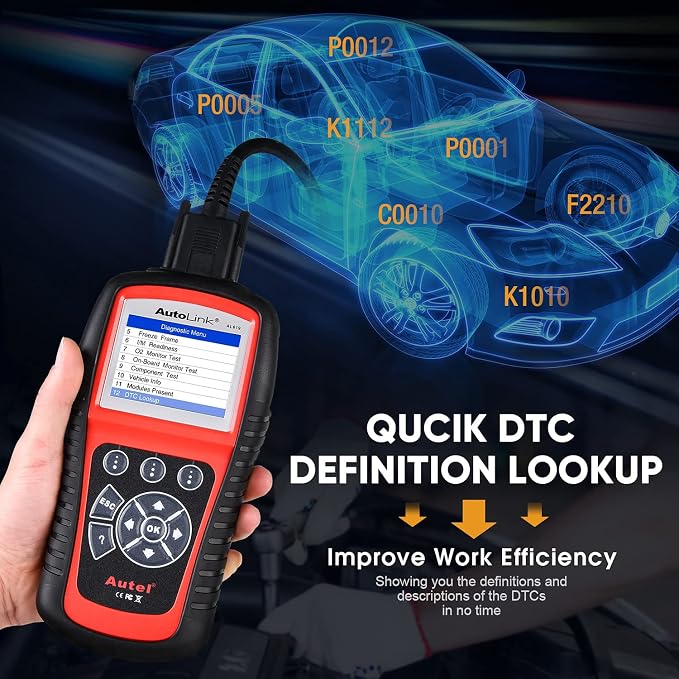 Autel AutoLink AL619 Scanner, 2026 ABS SRS Airbag Warning Light Diagnostic Scan Tool, Up of AL519 ML519 ML619, 10 OBDII Test Modes, DTCs Lookup, Live Data, Turn Off Check Engine Light OBD2 Code Reader