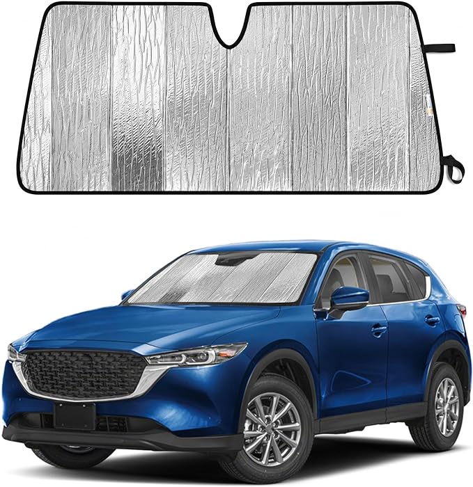 EcoNour Accordion Foldable Windshield Sun Shade Fit for Mazda CX_5 2017-2024 2025 2026 Sunshade, Front Car Window Shades Sun Visor, Blocks UV Rays & Heat, Car Accessories