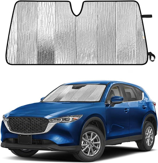 EcoNour Accordion Foldable Windshield Sun Shade Fit for Mazda CX_5 2017-2024 2025 2026 Sunshade, Front Car Window Shades Sun Visor, Blocks UV Rays & Heat, Car Accessories