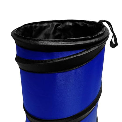 FH Group Automotive Waterproof Portable Collapsible Small Trash Can Garbage Container fits Most Cars,Polyethylene, SUVs, and Trucks Blue