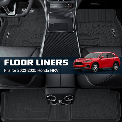 Floor Mats & Cargo Liner for 2023-2025 2026 Honda HR-V All Weather Protection TPE Rubber Floor Liners & Trunk Mat for Honda HRV 2026 Accessories, Odorless Anti-Slip, Black