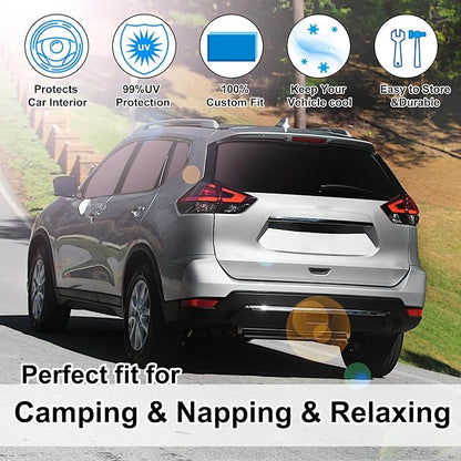 TINGLU Window Shades for Nissan Rogue 2014-2020(NOT for Rogue Sport & 2021 Rogue 3rd Gen. T33) Accessories Full Windows Rear Triangular Windshield Sun Shade Sun UV Rays Privacy Protection 8PCS