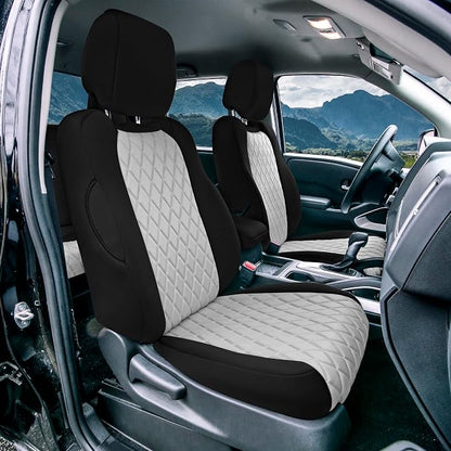 FH Group Custom Fit Car Seat Covers Specifically Made for 2022-2026 Nissan Frontier, Full Set Gray Ultraflex Neoprene Waterproof Automotive Seat Covers for Pickup Truck, Nissan Accessories