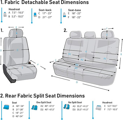 FH Group Flat Cloth Seat Covers Front Seat and Solid Rear Bench Full Set with Gift - Universal Fit for Cars, Trucks & SUVs (Red)