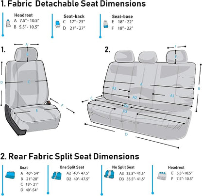 FH Group Car Seat Covers Combo Full Set with Carpet Floor mats Steering Wheel Cover and Seat Belt Pads- Universal Fit for Cars Trucks and SUVs (Blue)