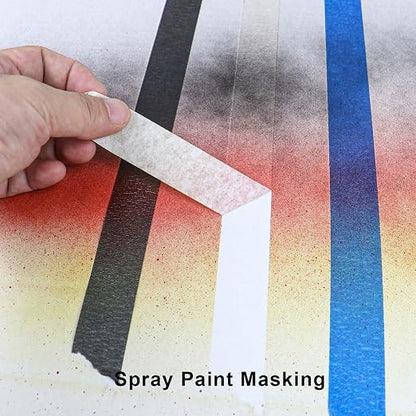 4 Pack White Painters Tape - Masking Tape 0.25", 0.50", 0.75", 1" Wide - Multi-Surface, Smart Adhesion, Multi-Size Pack - 360FT Total - Paint Tape for DIY, Labeling, Art, Car (#3910)