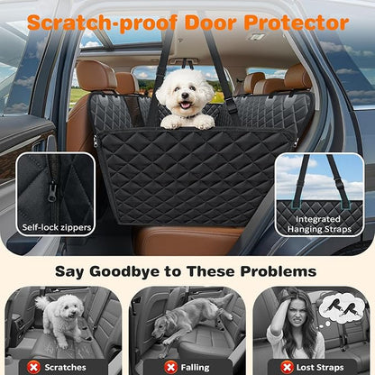 URPOWER Dog Car Seat Cover for Pets 100% Waterproof Seat Cover Hammock 600D Heavy Duty Scratch Proof Nonslip Durable Soft Back Seat Covers for Cars Trucks and SUVs