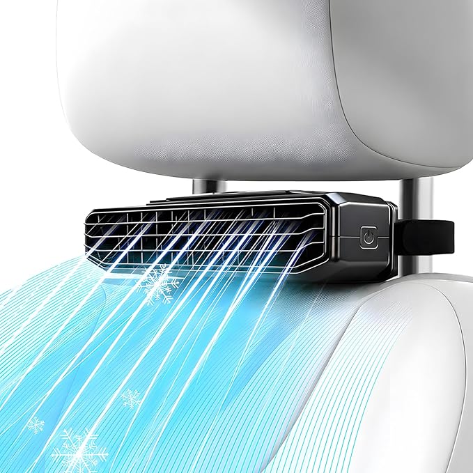 2026 New 5 Speed Car Seat Fan for Baby Rear Facing, Ultra-Quiet Portable Car Fans for Backseat For Kids, Portable Car Ac Fan with Fragrance Cooling for Almost Vehicle Jeep Van Rv Truck 1 PCS