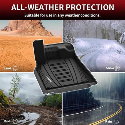 LASFIT Floor Mats Custom Fit for Audi Q5 SQ5 2018-2025(Include Q5/SQ5 Sportback 2021-2025), All-Weather Protection TPE 1st & 2nd Row Car Liners for Audi Accsessories, Easy to Clean, Black