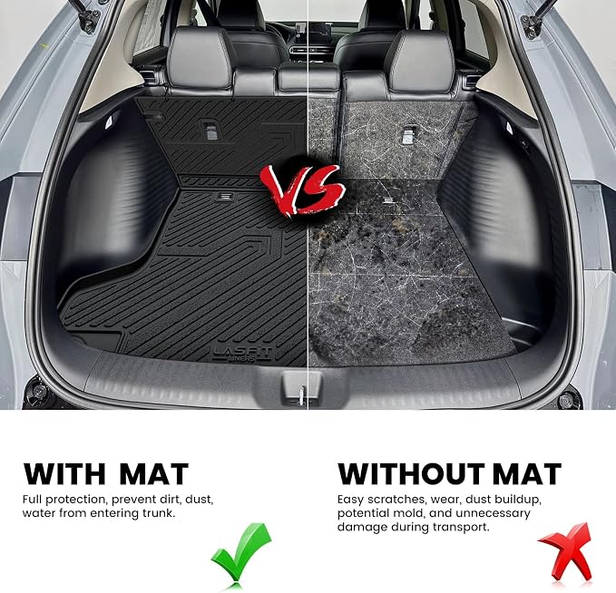LASFIT Floor Mats & Cargo Mat with Backrest Mat for Honda HRV 2027 2026 2025 2024 2023 Sport/LX/EX-L & for Acura ADX 2025-2026, All Weather TPE Custom Fit HR-V Floor Liner Accessories Full Set