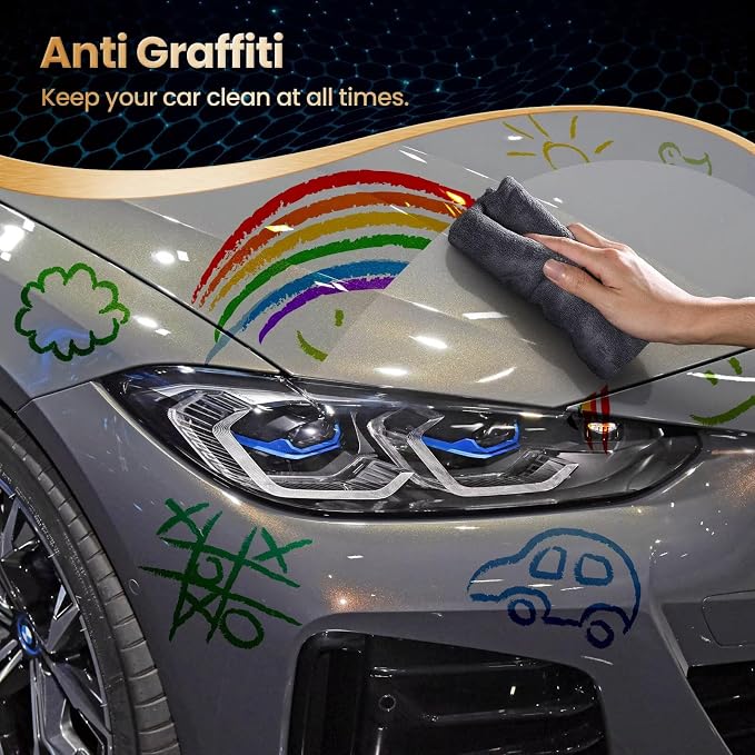 20H Advanced Nano Graphene Ceramic Coating for Cars 70ml (10+ Yrs Protection), Unique UV Technology & Extremely Hydrophobic Car Ceramic Coating Kit for Auto Detailing, Paint & Wheel Protection