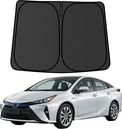 Prius Customized Windshield Sun Shade for 2023 2024 2025 2026 Prius XW60 (NOT for Prius C/V) Front Window Sunshade Visor Protector Foldable Blocks UV Rays Keep Car Cooler Accessories