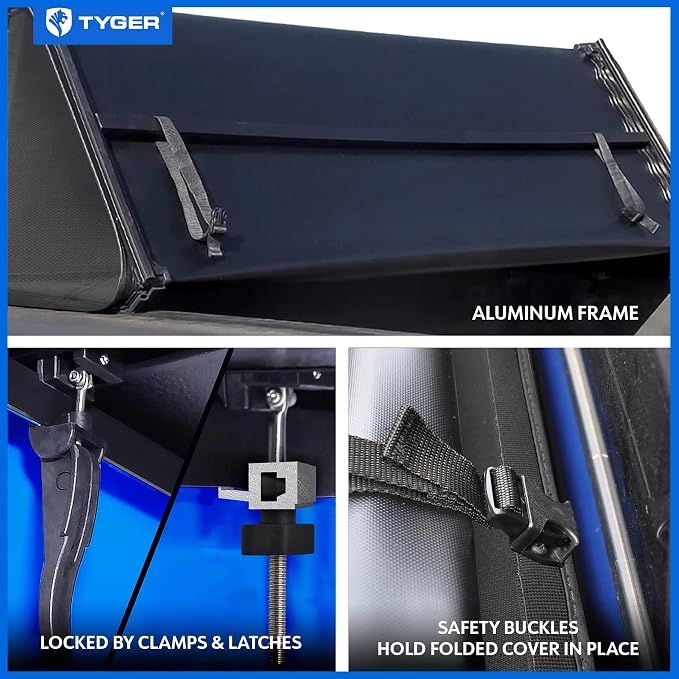 Tyger Auto T3X Soft Tri-Fold in Fabric Truck Bed Tonneau Cover Compatible with 2024-2025 Ford Ranger | 5' (61") Bed | TG-BC3F1205X
