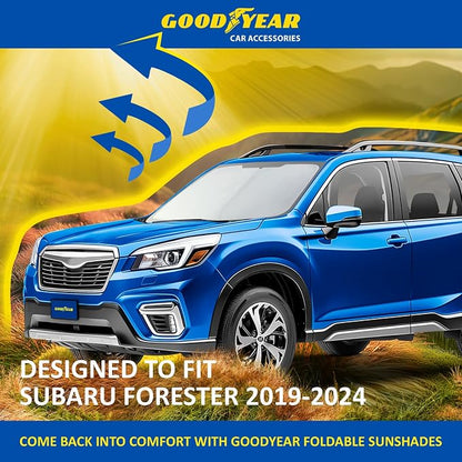 Goodyear Foldable Windshield Sunshade for Subaru Forester 2019-2024, SUV car Accessories, Sunshade Cover, Sun Shade Car Windshield, Window Sun Blocker - GY008279