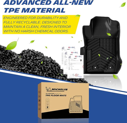 Michelin Vehicle Mats, All-Weather TPE Custom Fit Liner for 2021-2026 Ford Bronco 4-Door(6 Piece), Premier