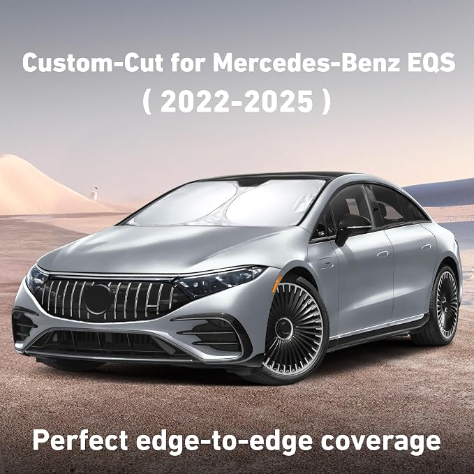 EcoNour Windshield Sunshade Compatible for Mercedes Benz EQS 2022-2023 2024 2025, Sun Visor for Front Windshield & Window Sun Shade Cover, UV Heat Blocker & Protector, Car Accessories