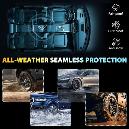 Floor Mats for Ford Fusion & Lincoln MKZ 2013-2016 Custom Fit Automotive Non-Slip Waterproof Floor Liner All Weather TPE Car Accessories Mats Set, Front & 2nd Row & Cargo Liner