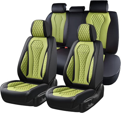 Coverado Seat Covers, Car Seat Covers Full Set, Green Car Seat Cover, Car Seat Cushion Waterproof, Luxury Auto Seat Covers, Seat Cover Car Seat Protector Fit for Most Cars