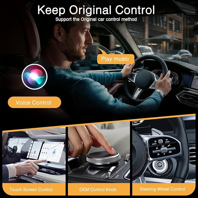 Wireless CarPlay Adapter for iPhone, Seamless Connection for Convert Wired to Wireless Car Play Adapter, Wireless Bluetooth Apple Car Play, Plug & Play for Cars from 2017 & iPhone iOS 10+