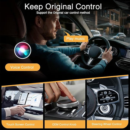 Wireless CarPlay Adapter for iPhone, Seamless Connection for Convert Wired to Wireless Car Play Adapter, Wireless Bluetooth Apple Car Play, Plug & Play for Cars from 2017 & iPhone iOS 10+