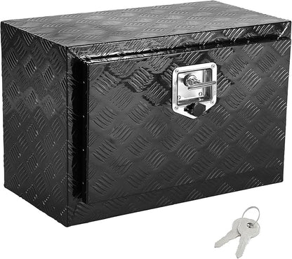 VEVOR Underbody Truck Box, 24" x 12" x 14" Pickup Storage Box, Heavy Duty Aluminum Diamond Plate Tool Box with Lock and Keys, Waterproof Trailer Storage Box with T-Handle Latch for Truck, Van, Trailer
