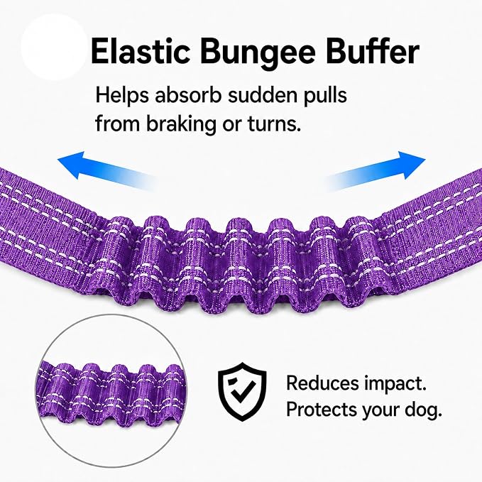 Dog Seat Belt 2Pcs, Retractable Pet Car Harness, Adjustable Dog SeatBelts for Vehicle, Nylon Pet Safety with Elastic Bungee