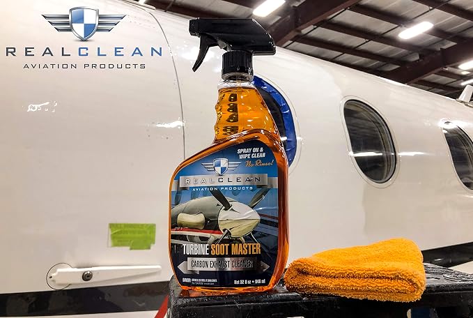 RealClean Aircraft Detailing Supplies/Exhaust Soot Remover/Aircraft Cleaning Supplies/Turbine Soot Master Created by Professional Aircraft Detailers- 32 oz Spray Bottle