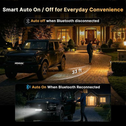 LED Light Bar 72W Spot Flood Combo Beam, Smart App Controlled Off Road Driving Lights Supports CarPlay/Android Auto, IP67 Waterproof 6000K White Lamps for Trucks, ATV, UTV, SUV, Boat (1 Pack)
