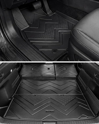 3W Mazda CX-50 Hybrid Floor Mats & Trunk Mat & Seatback Protector 2025 2026 CX50 Accessories, TPE All Weather Cargo Liner Full Set