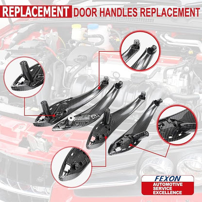 BMW Door Handles Replacement for Series 3 F30 Series 4 Inner Door Support Trim Pull Strap Armrest Bracket Kit for 2012-2018 BMW 320 328 330 335 and 2014-2017 BMW 428 435 51417279311 Carbon Fiber