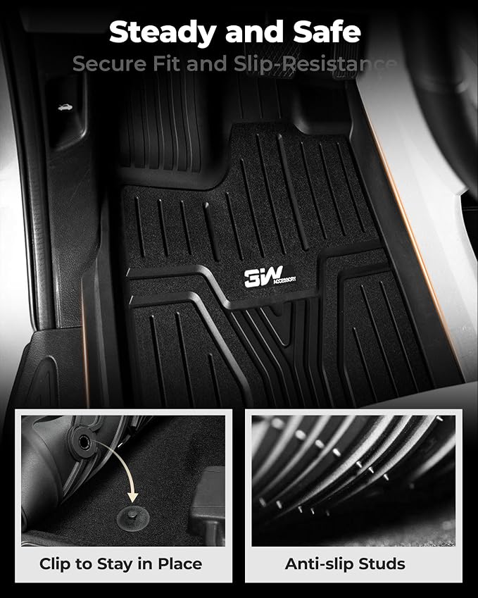 3W Floor Mats Fit for Honda Odyssey 2018-2025 2026,Mini Passenger Van, All Weather Custom Fit TPE Floor Liners 1st 2nd & 3rd Rows Car Mats Odyssey Car Accessories, Black