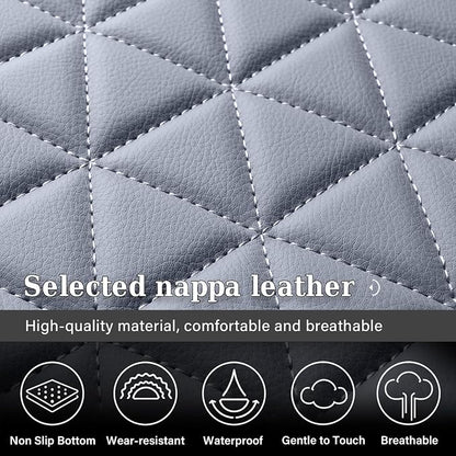 Coverado Gray Front Seat Covers for Dodge Ram, Waterproof Car Seat Covers for Truck Compatible with 2002-2026 Ram 1500 2500 3500 Crew Double Mega Quad Cab