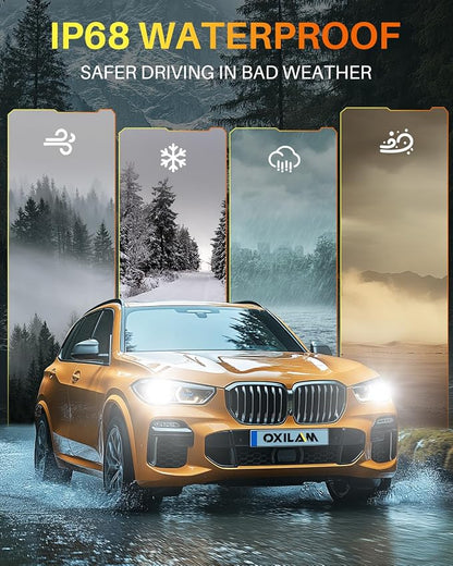 OXILAM Upgraded H1 Light Bulbs, 900% Brightness with 16 CSP Chips, Real 1:1 Halogen Size, 6500K White, Canbus Ready Fog Light Bulbs, Pack of 2