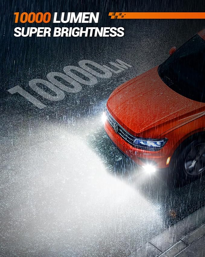SEALIGHT 𝟗𝟎𝟎𝟔 HB4 Fog Light Bulbs or DRL, 6500K 10000LM 𝟗𝟎𝟎𝟔/HB4 Fog Lights Bulbs Fog Lights or Daytime Running Light, 1:1 Size Plug ang Play, Non-polarity, 2 Pack