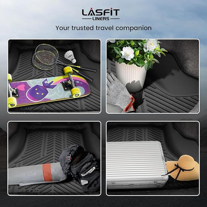 LASFIT Trunk Mat for Honda Accord 2012 2011 2010 2009 2008, All Weather TPE Custom Fit Pet Friendly Easy Clean Trunk Liner Cargo Mat Cargo Liner Accessories, Black